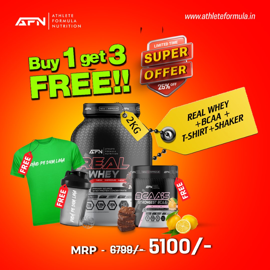Buy 1 & Get 3 Free Real Whey Protein 2KG